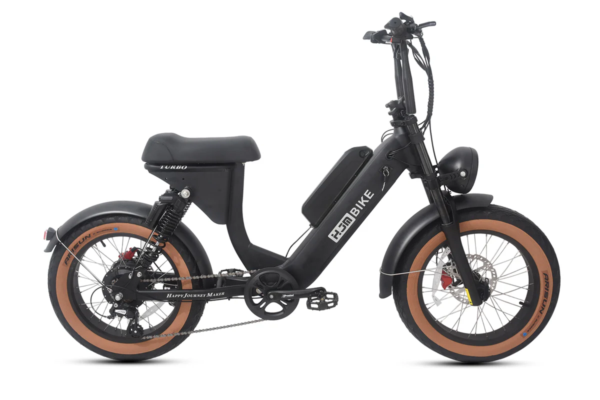 Turbo Moped Style Retro Cruiser Fat Tire Electric Motorbike - Image 4